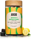 JUGO Energy + SUPERFOODS Вітамін B12 Gummies з Kale & Super Greens 40 граф Кофеїн-Free Energy Gummies Plant-Based, Желатин-Free, Non-GMO, Виготовлені в США