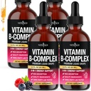 NEW AGE Vitamin B-Complex B5 Pantothenic Acid | B12 Methylcobalamin | B1 Thiamine | B6 Pyridoxine | B7 Biotin | B9 Folic | B3 Niacinamide - B Complex Liquid Drops, Made in USA Supplement - 8fl oz