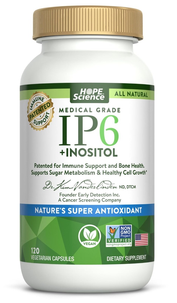 Active Again Hope Science IP6 Inositol 120 caps - Whole Body Immune Support with Nature's Most Potent Antioxidant - IP6 Inositol Supplement for Enhanced Immunity, Bone, Kidney and Heart Health