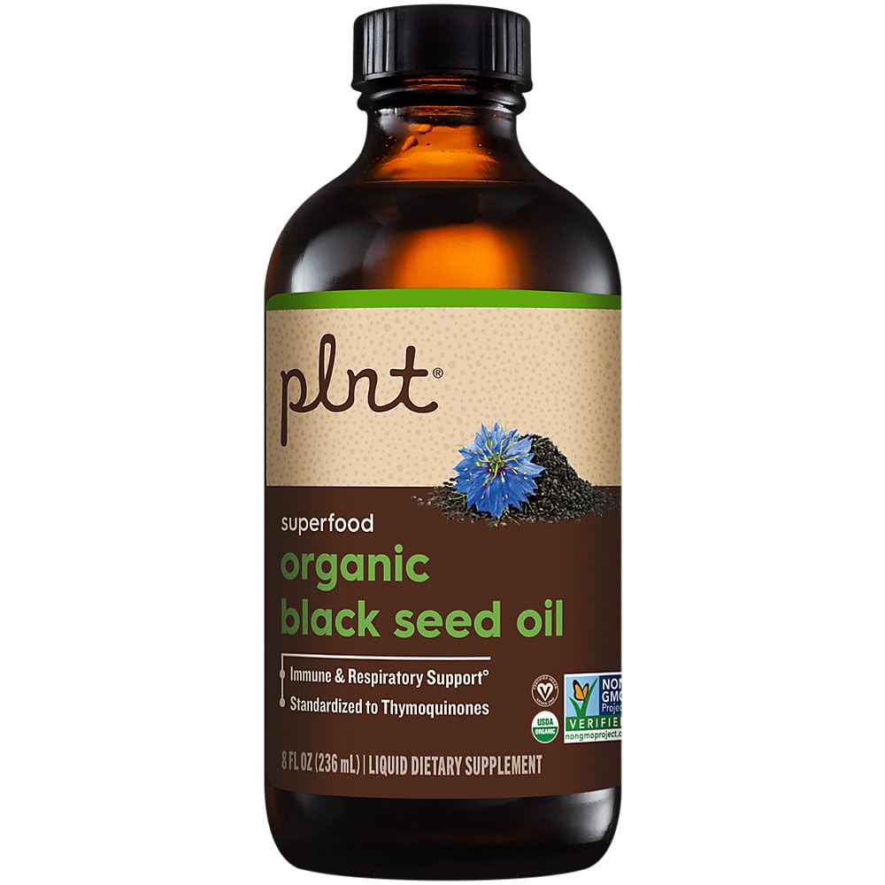 plnt Organic Black Seed Oil a Superfood for Immune & Respiratory Support a Cold-Pressed (8 fl. oz.)