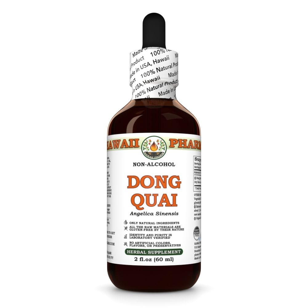 Dong Quai (Angelica Sinensis) Dry Root Glycerite, Made in Hawaii, Raw Materials, All Natural, Vegan, Lab Tested Alcohol-Free Liquid Extract - 2 fl.oz