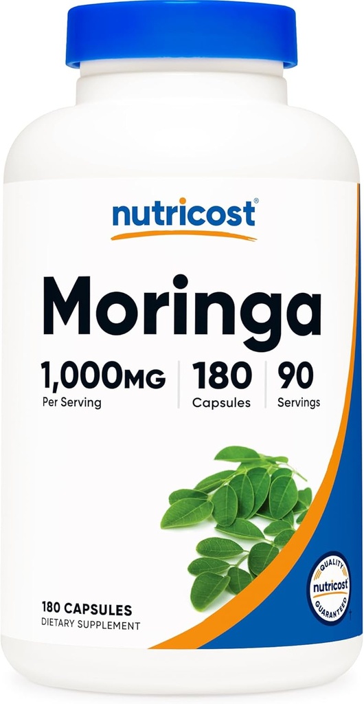 Nutricost Moringa Capsules 500mg, 180 Capsules (90 porties) - Vegetarische Capsules, Non-GMO, Glutenvrij