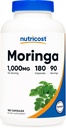 Moringa Capsules 500mg, 180 Capsules (90 services) - 蔬菜 Capsules, 非GMO, Gluten Free (英语).