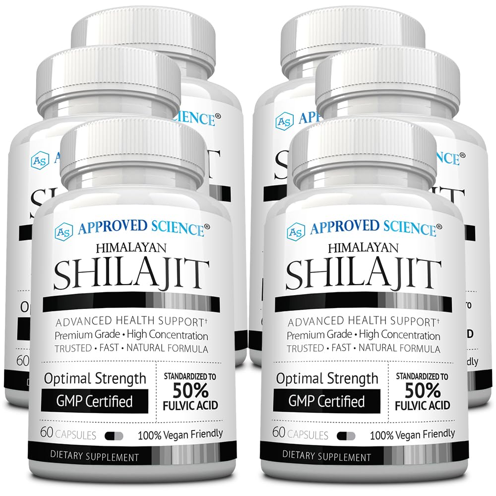 Approved Science Himalayan Shilajit - 1000mg Serving, 50% Fulvic Acid - 30:1 Extract - High-Potency Shilajit Supplement - Third-Party Tested - 360 Vegan Capsules