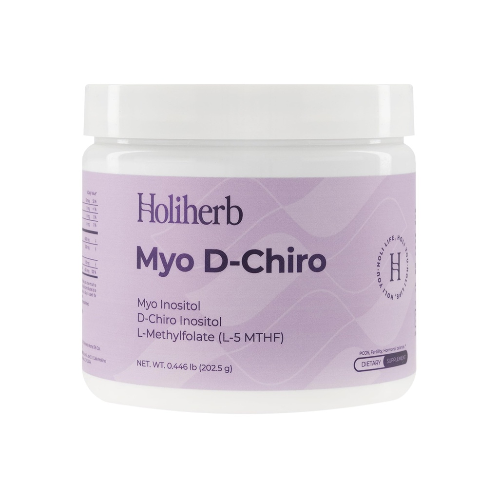 Holiherb Myo D-Chiro Inositol 40:1 Powder for Women | 4g Myo Inositol & 100mg D-Chiro Inositol | L-Methylfolate (L-5-MTHF) & Vitamin D3 | Hormonal Balance & Ovarian Wellness Support | 45 Servings