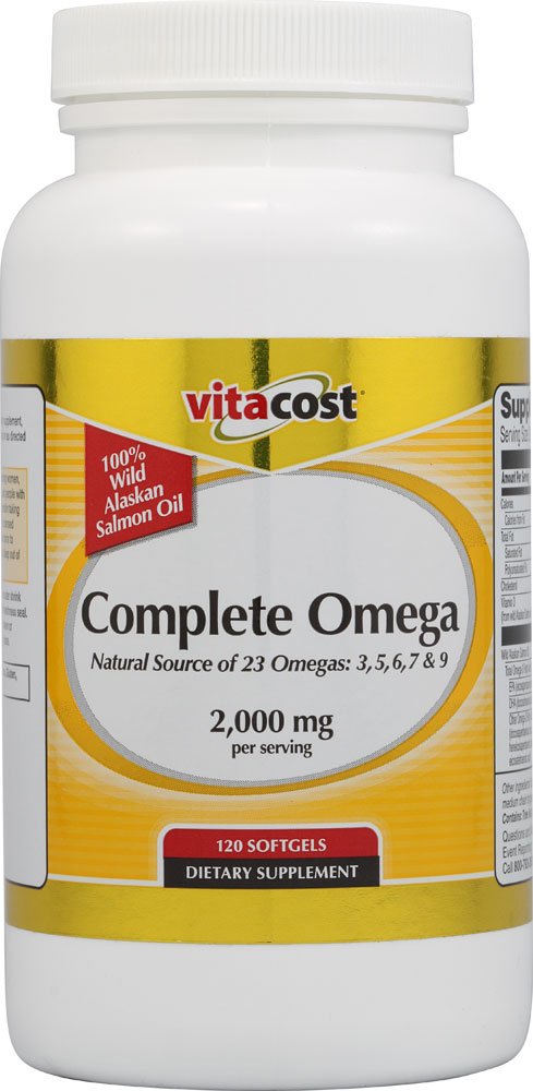 Vitacost Complete Omega 100% Wild Alaskan Salmon Oil -- 2,000 mg per serving - 120 Softgels