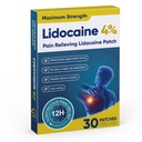 4% Lidocaine Patches - Maximum Strength for Back Neck Knee 0319, 30 Count | Fast-Acting | Up to 12-hour Targeted Pain Relief | MAX OTC | Strong Adhesion & Discreet Patch