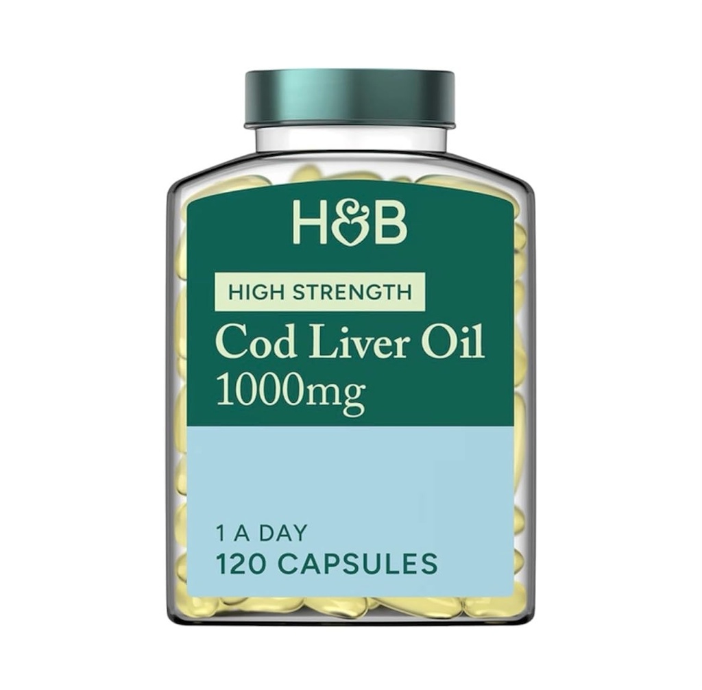 Holland and Barett, Pure Cod Liver Oil 1000mg 120 Capsules