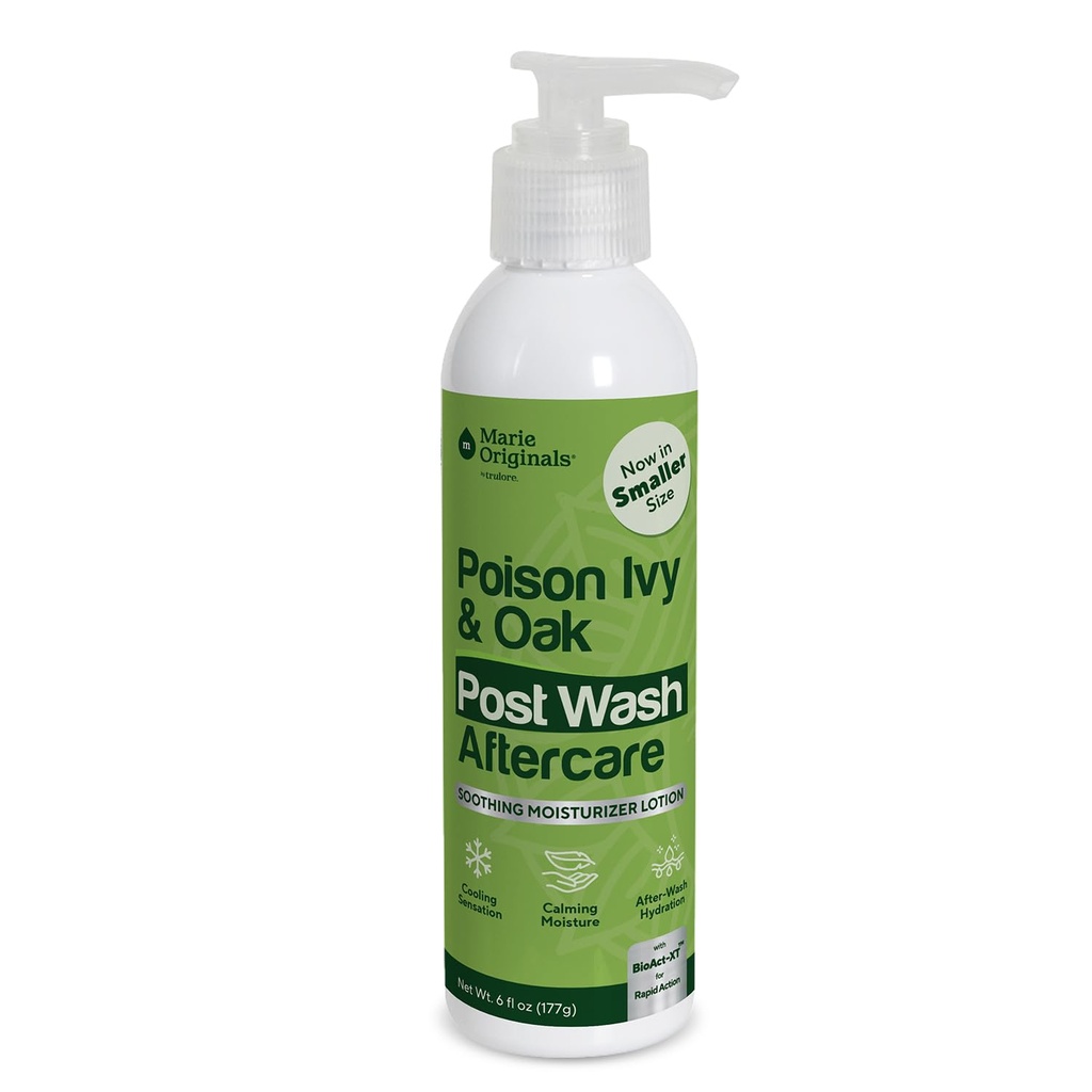 Marie Originals Poison Ivy & Oak Post Wash Aftercare Lotion – Cooling Rash Relief Cream for Itchy Skin – Hydrating Moisturizer with Tea Tree & Peppermint Oil – Post-Wash Soothing Lotion – 6 fl oz