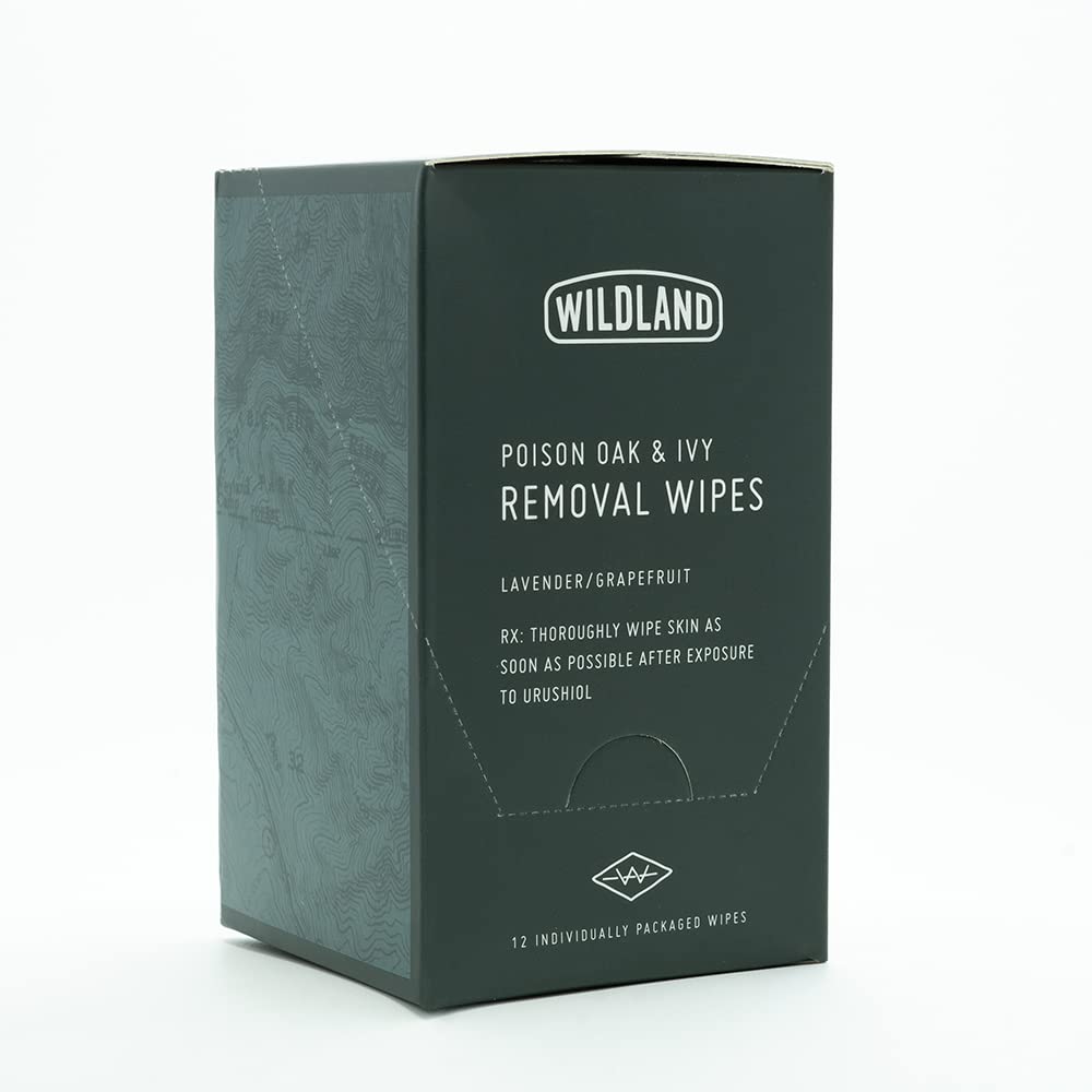 Wildland Poison Oak & Poison Ivy Prevention Wipes | Prevent Rash and Itch Before it Starts | Extremely Effective Urushiol Removal Formula | Lightweight, Individually Wrapped (Box of 12)