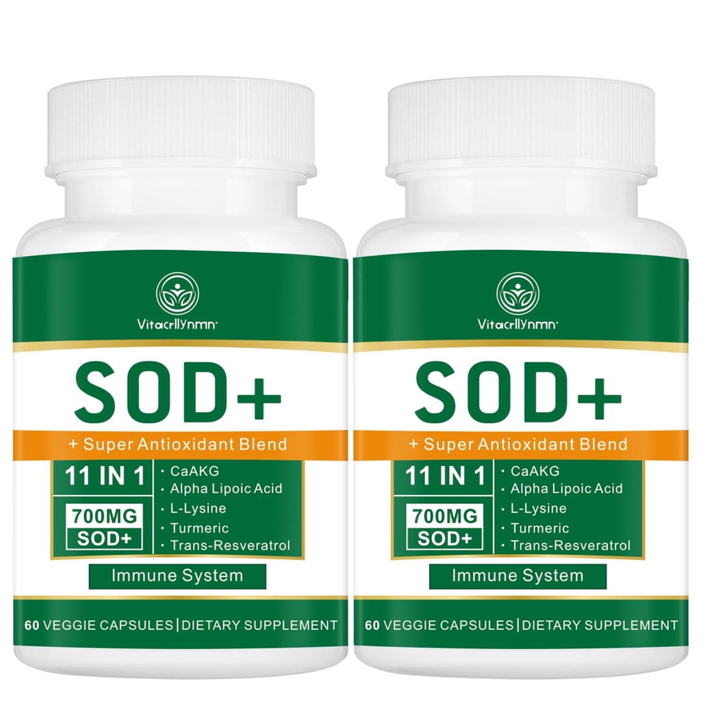 700MG Sod Superoxide Dismutase Supplement - High Potency Antioxidant Supplement for Cellular Health - 120 Capsules