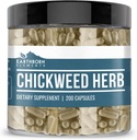 Maassa syntyneet elementit Chickweed Herb (200 kapselia) Puhdasta, ei täyteaineita tai lisäaineita