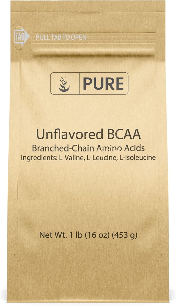 Pure Original Materialss Unflavored Instantized BCAA (1lb) Toz, Branşlı Zincir Esasları, Tamamlanmış Zincirler