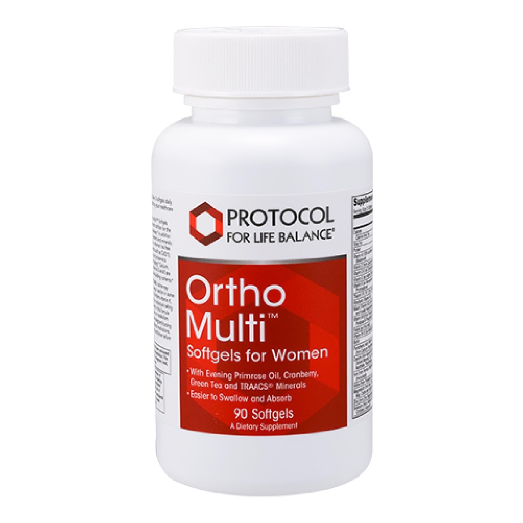PROTOCOL FOR LIFE BALANCE Ortho Multi Softgels for Women - Multivitamin with Cranberry, Green Tea & Evening Primrose Oil - Magnesium & Biotin - Egg Free & Halal - 90 Softgels