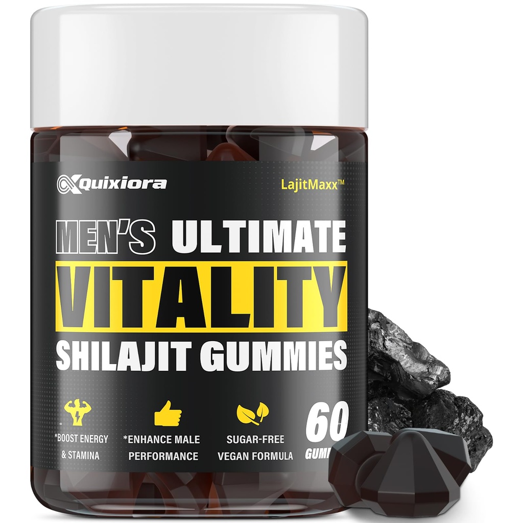 Shilajit Gummies for Men | Shilajit for Men – 85+ Trace Minerals & Fulvic Acid| Shilajit Supplement | 60 Gummies