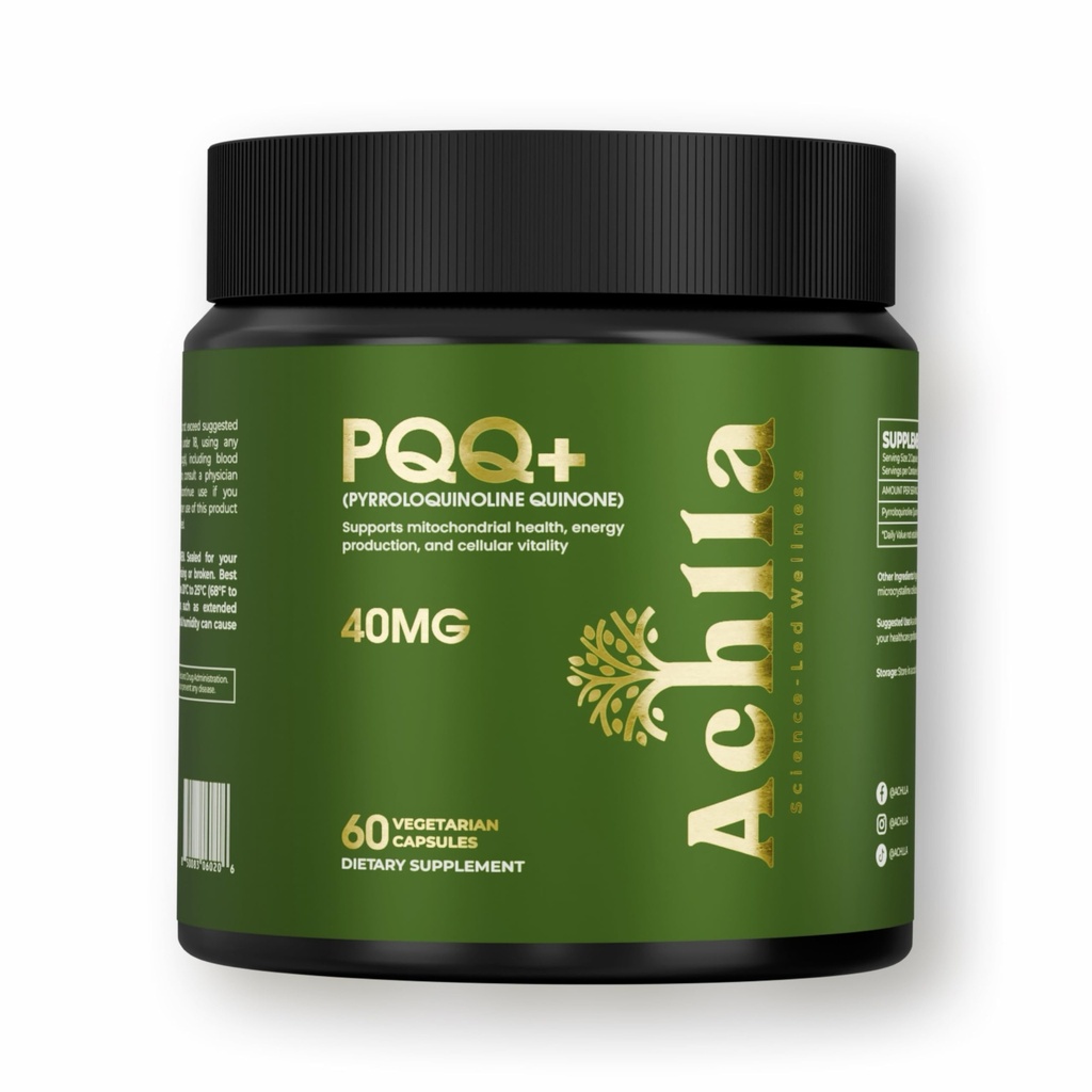 PQQ Supplement 40 mg – Pyrroloquinoline Quinone Capsules for Cellular Energy and Mitochondrial Support – High Strength Daily Formula – Third-Party Tested – Non-GMO – Made in USA – 60 Capsules