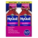 NyQuil Allergy Liquid, Twin Pack, Over the Counter Medicine, Powerful Nighttime Allergy Symptom Relief, Doxylamine Succinate Antihistamine, Berry Flavor, 2x12 FL OZ