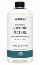 Verdana USDA Organic Coconut MCT Oil, 32 fl oz, Food Grade, C8 & C10 Only, Non-GMO, Kosher, Keto & Paleo Friendly, No Palm Kernel Oil