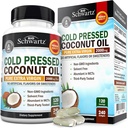 Organic Coconut Oil Capsules 2000mg - Pure Extra Virgin Unrefined Cold Pressed MCT Rich & Non-GMO for Healthy Skin Nails Hair Growth Support Bloating Anti Aging Digestion - 240ct (4 Month Supply)