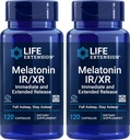 Melatonin IR/XR, 120 Capsules (Pack of 2) - Immediate & Rease cho 7 giờ Hỗ trợ - Phụ phí đêm - Giữ yên ngủ đêm - Non-GOO, Gluten- Free