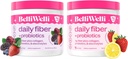Belli Welli Daily סיבים תוסף Bundle עם Collagen, Probiotics & Electrolytes - Strawberry Lemonade & Wild ברי פלברס - תמיכה Digest, Gut Balance, & Debloating - 32 משרתים