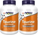 NOW Foods Supplements, Taurine Pure Powder, Nervous System Health*, Amino Acid, 8-Ounce (Pack of 2)
