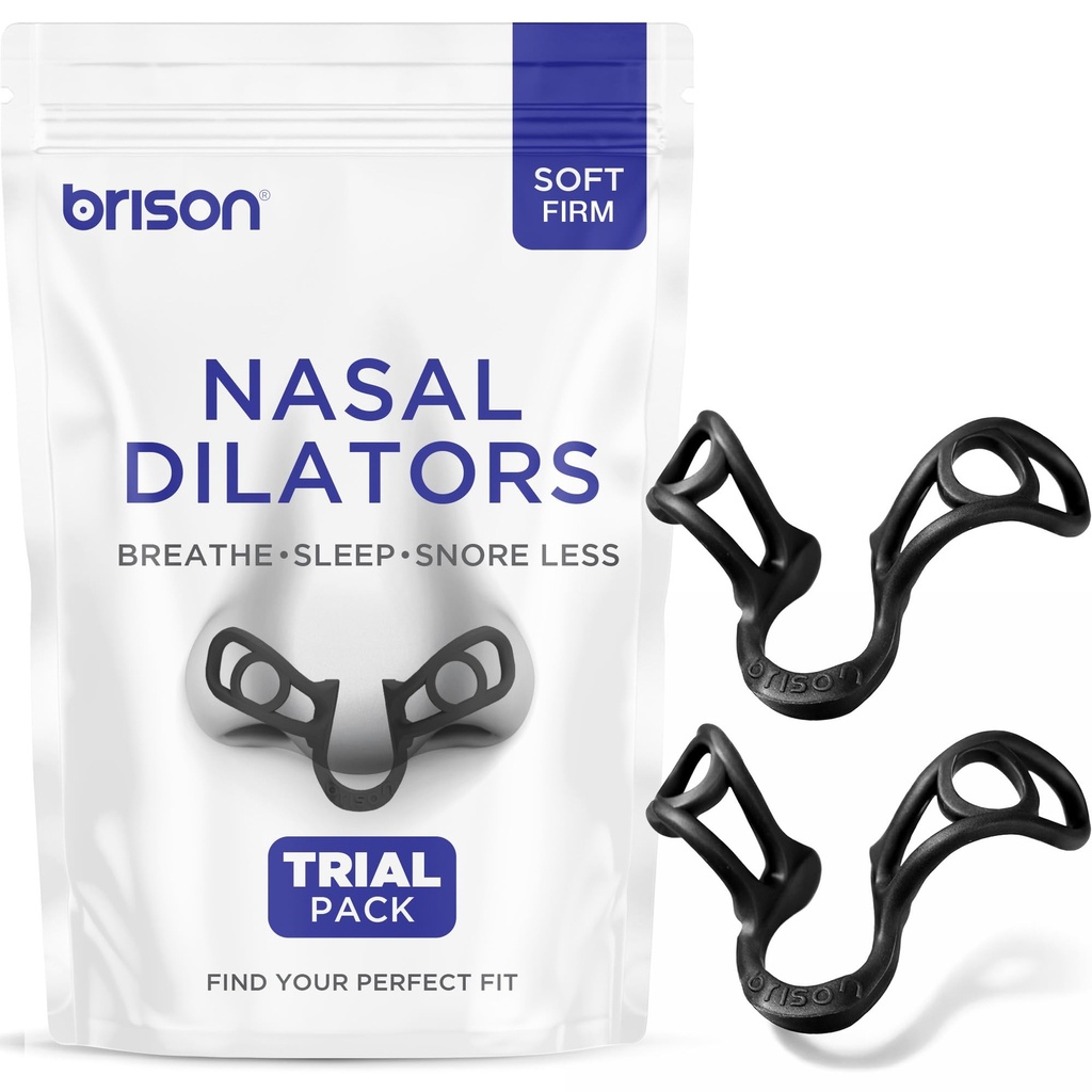 Brison Nasal Dilators for Breathing and Sleeping 2 Pack | Anti Snoring Nose Vents Better Sleep Easier Breath Stuffy Nose Relief Airflow Expander Nostril Opener Soft/Firm