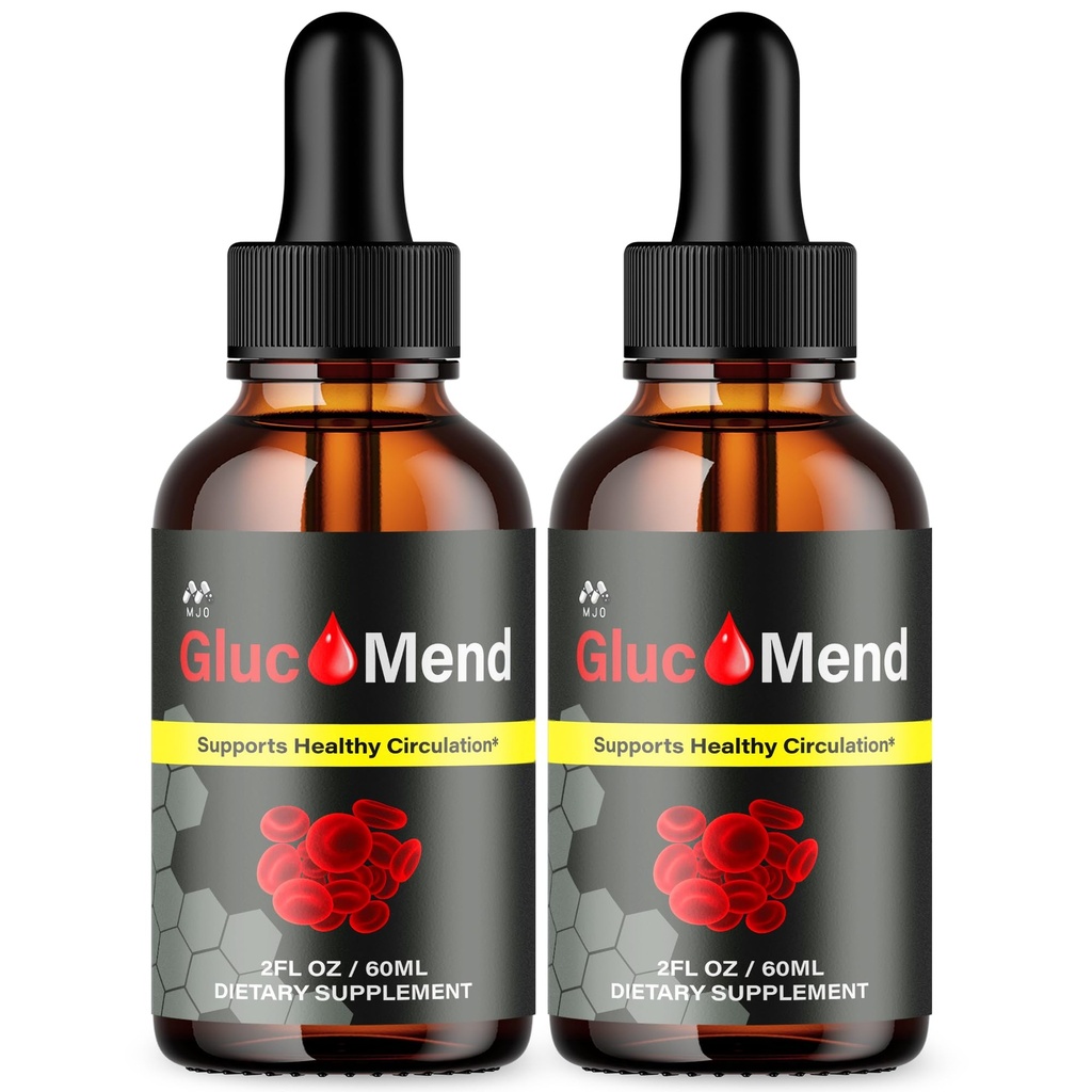 (2 Pack) Glucomend Drops, Official Gluco mend Drops with All Natural Ingredients, Advanced Health & Wellness Vitamin Supplement Formula Max Strength Active Lifestyle Multivitamin Support (60 Servings)