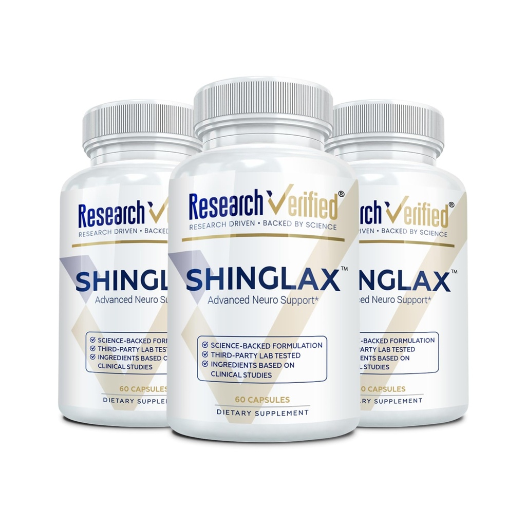 Research Verified Shinglax - Lemon Balm, Proteolytic Enzymes, Mushroom Complex, Vitamin B Complex, Oregano, Zinc - GMO Free, Made in USA - 60 Capsules (Pack of 3)