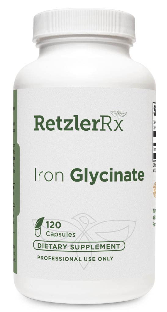 HormoneSynergy Iron Glycinate 29mg - Gentle, Highly Absorbable Iron Supplement - 120 VCaps with Pharmaceutical Grade Formula - Supports Healthy Ferritin & Hemoglobin Levels
