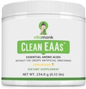 VitaMonk Clean EAA - EAA ohne künstliche Süßungsmittel für Pre-Workout, Energie und Erholung - Max Bioverfügbare EAA Pulver mit 9 essentiellen Aminosäuren - Natürliche Limonade Flavor