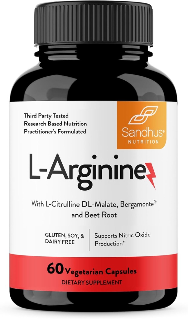 Sandhu's L-Arginine with Nitric Oxide Precursor | 30 Days Supply | Workout Supplement| for Men and Women
