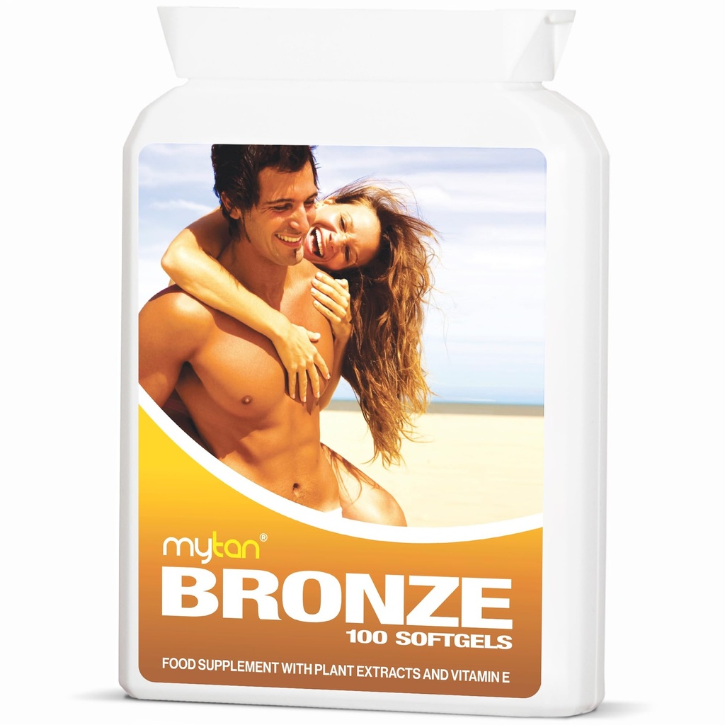 Bronze Tanning Pills | 100 Softgels | with Astaxanthin Lutein Lycopene and More | Over 7-Week Supply