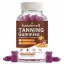 Tanning Gummies with Astaxanthin & Collagen for Women and Men Natural Sun-Kissed Tanning Supplement with Beta Carotene, Lycopene & Vitamins Skin Radiance & Hydration Vegan & Sugar Free 60 Count