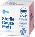 Globe 4 "x 4" Advanced Sterile Gaze Pads Wound Dressing ® 124; 100- Pack, Individualiai supakuota ® 124; 12- Ply Medvilnė & Highly Absorbent ® 124; Advanced Gauze Sponge- Pads Wound Care & Home First Aid Kits (4 x 4)