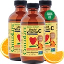 CHILDLIFE ESENȚIALE Vitamina lichid C - supliment lichid pur vitamina C pentru copii, suport sistem imunitar, gust mare - aroma natural portocaliu, 4 Fl Oz (Pachet de 3)