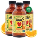 CHILDLIFE ESSENTIALS Liquid Vitamin C Low Sugar Kids, 4 Fl Oz (Pack of 3) | Pure Vitamin C Liquid Supplement, Toddlers, Babies, Immune System Support, Natural Orange Flavor, Kids, Low Sugar