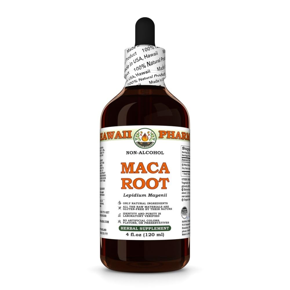 Maca Root (Lepidium Mayenii) Dry Root Glycerite, All Natural, Vegan, Lab Tested Alcohol-Free Liquid Extract - 4 fl.oz