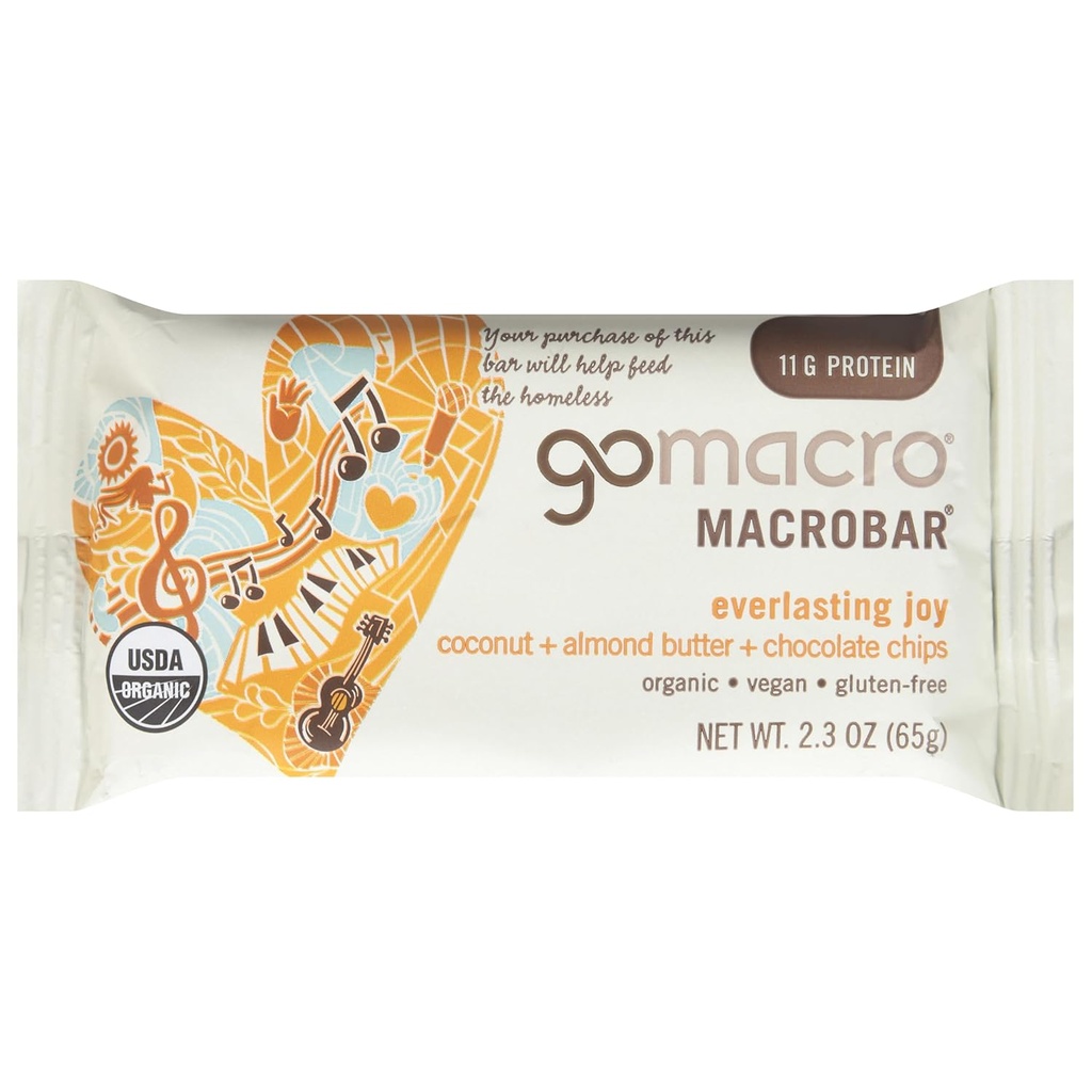 Go Maccro Macro Bar, Organ Villic Ania Protin Bar, Cotout, Almond Butchchchchchch cumbs, 2.3 Once