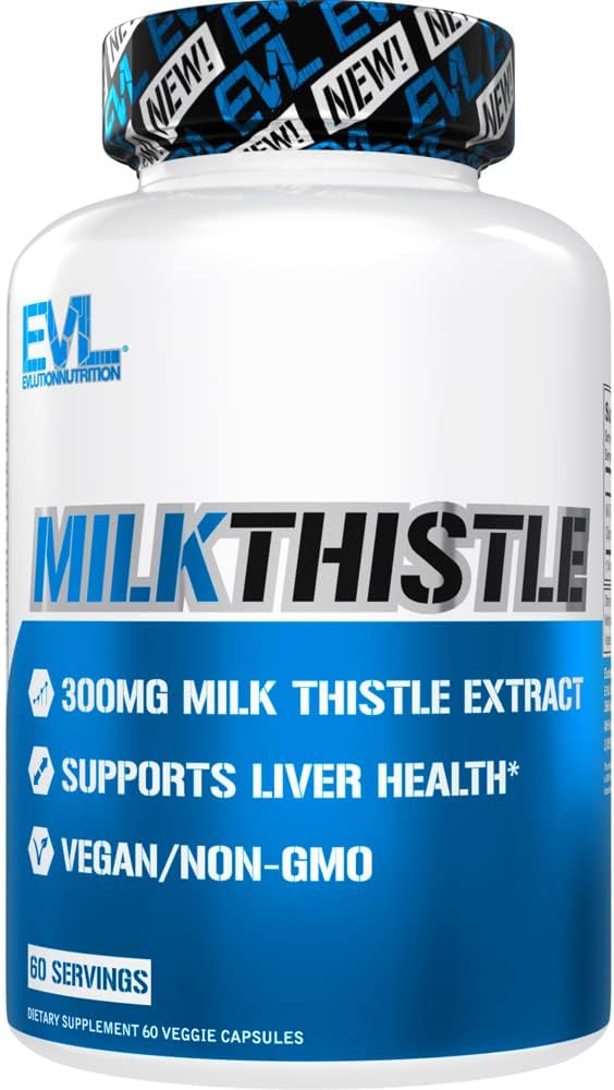 Elution EVL Silymarin Milk Thistle Kapsule - dodatek za Optimalno čiščenje jeter Detox in popravila - Zeliščna jetrna podpora s čistim mlekom Thistle Extract - 60 Ne-GMO Veggie kapsule