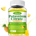 Potassium Citrate Gummies - Phụ tá Potency Potassium cao cấp cho sức khỏe cơ bắp, Leg Crampyte Profe — Vegan, Non-GMO, Gluten- Free, Pineapple Flavor, 60 Bá tước.