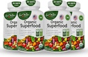 Organic Superfood Greens Fruits and Veggies Complex - Best Dietary Supplement with 14 Greens and 14 Fruits & Vegetables with Alfalfa & Antioxidant Organic Ingredients Non-GMO 240 Capsules