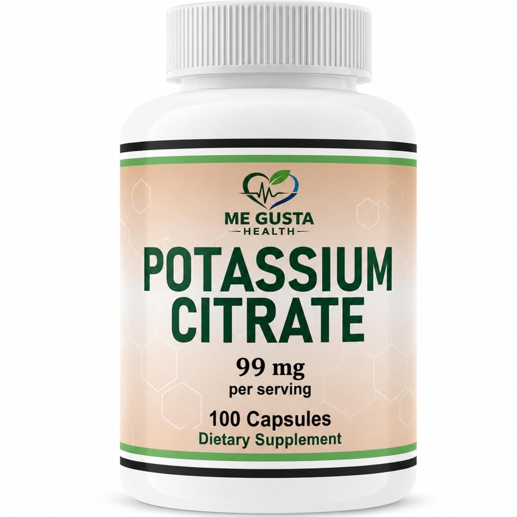 Potassium Citrate Supplement 99mg, 100 Capsules Mineral Supplements Citrato de potasio – Essential Mineral Electrolyte