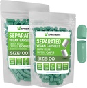 XPRS Nutra Vegan Size 00 Separated Capsules - 100 Count Premium Empty Capsules Separated in Bags - 00 Pills Empty for DIY Supplement Filling (Sage Green)