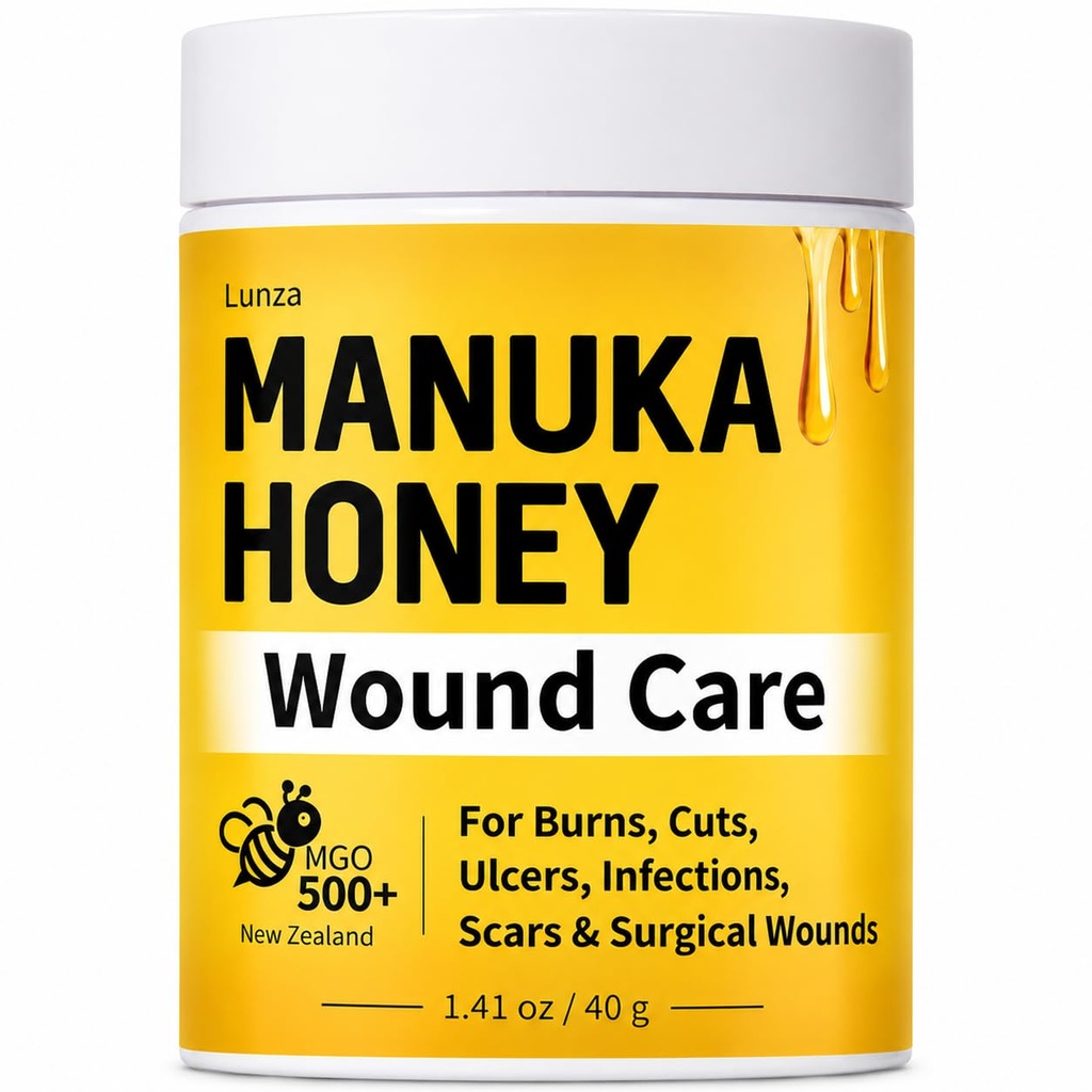 Manuka Honey for Wounds, Speed up Healing for Cuts, Surgical Wounds, Scars, Foot Ulcers, Infection, Burns, Non-Sticky, Easy to Apply, 40g