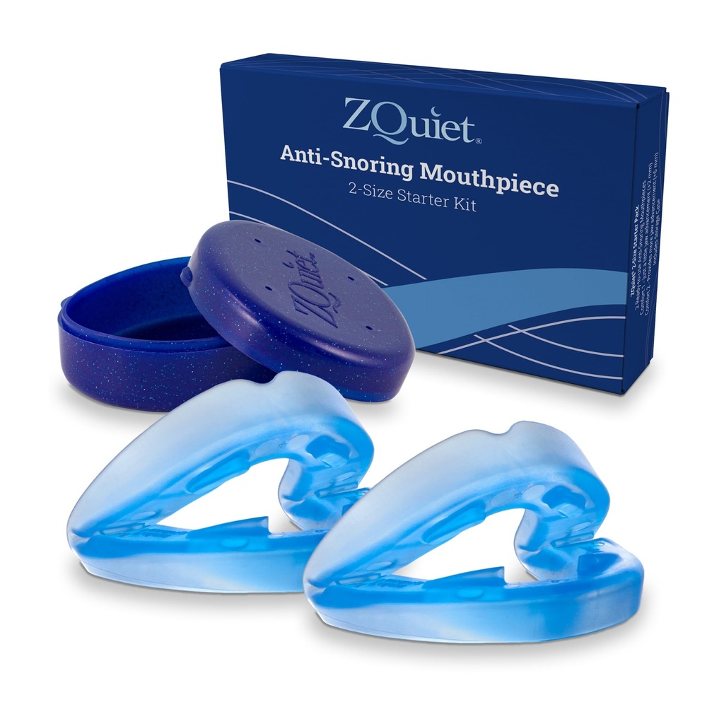 ZQuiet Anti-Snoring Mouthpiece 2-Size Starter Pack, Blue