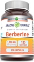 Erstaunliche Formeln Berberine 1000mg Pro Servieren 250 Kapseln Ergänzung | Non GMO | Gluten Free | Made in USA- Proudly Made in USA with Guaranteed Purity & Potency
