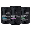 Sports Research® All Vegan - Daily Probiotics with Prebiotics (60 Billion CFU), Digestive Enzymes with & Ginger (Plant Based) & Women's Probiotics with Prebiotics (65 Billion CFU)
