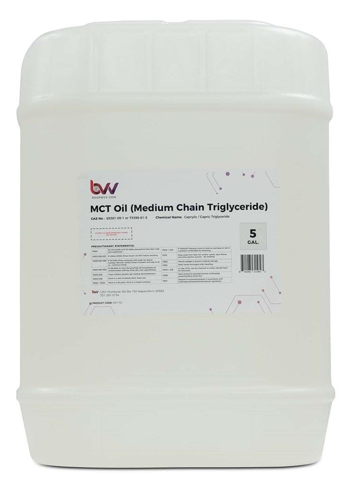 BVV MCT Oil Coconut Based USP Food Grade Size 5 Gallon