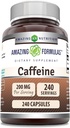 Amazing Formulas Caffeine 200 Mg per Serving | Capsules | Non-GMO | Gluten-Free | Made in USA (1 Pack, 240 Count)